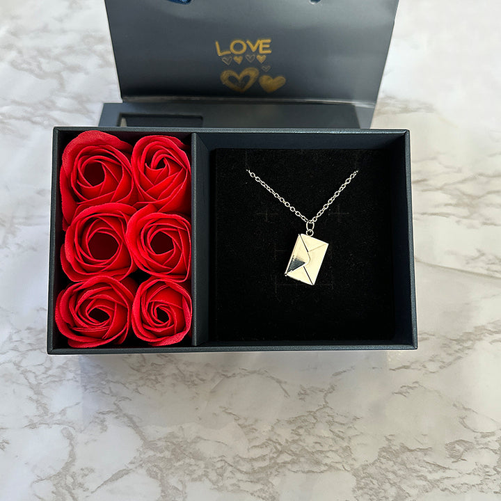 Eternal Rose Box - W/ Love Letter Necklace (Customise up to 30 Letters)