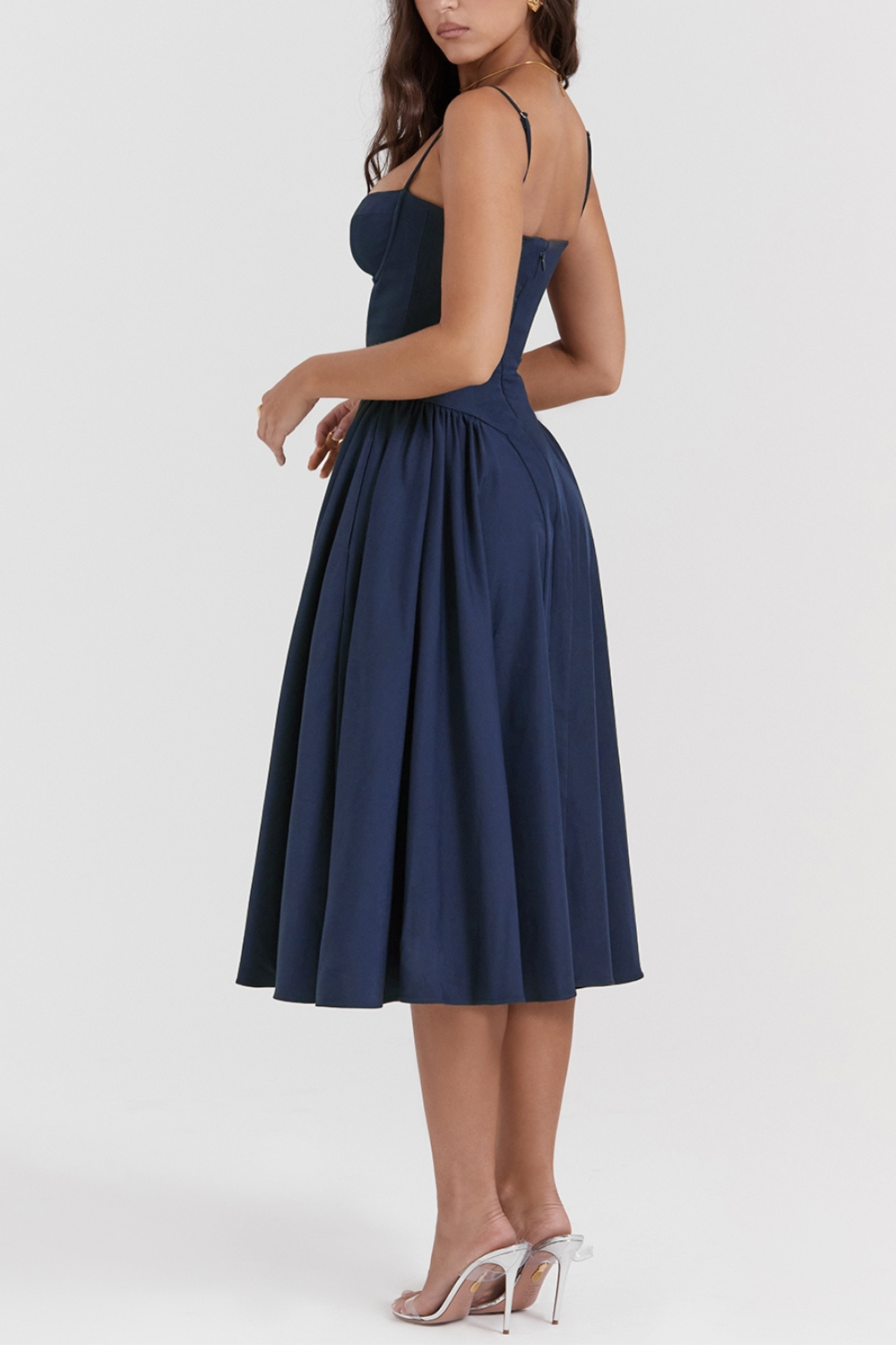 Luxe Velvet Corset Midi Dress 🌟 Sculpted Elegance