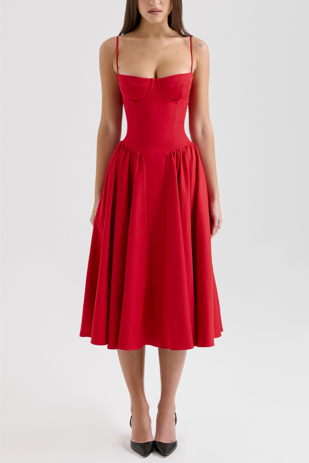 Luxe Velvet Corset Midi Dress 🌟 Sculpted Elegance