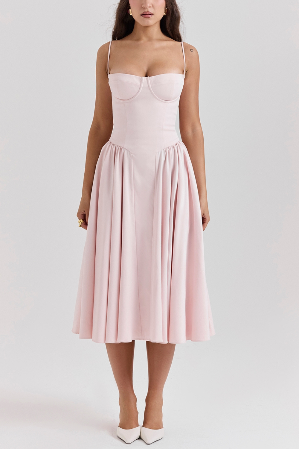 Luxe Velvet Corset Midi Dress 🌟 Sculpted Elegance